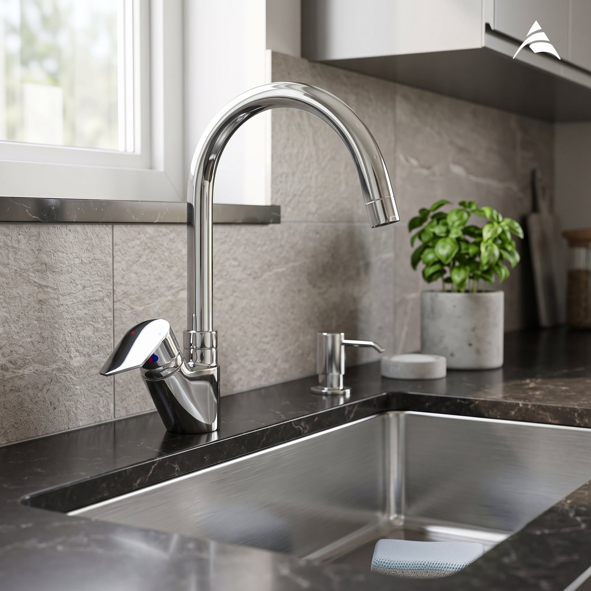 Asiatique S/L Basin Mixer Table Mounted (C-032), Crystal Series Brass Faucet – Chrome Finish Bathroom & Kitchen Faucet with 15mm Cartridge