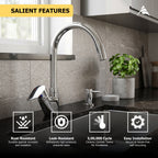 Asiatique S/L Basin Mixer Table Mounted (C-032), Crystal Series Brass Faucet – Chrome Finish Bathroom & Kitchen Faucet with 15mm Cartridge