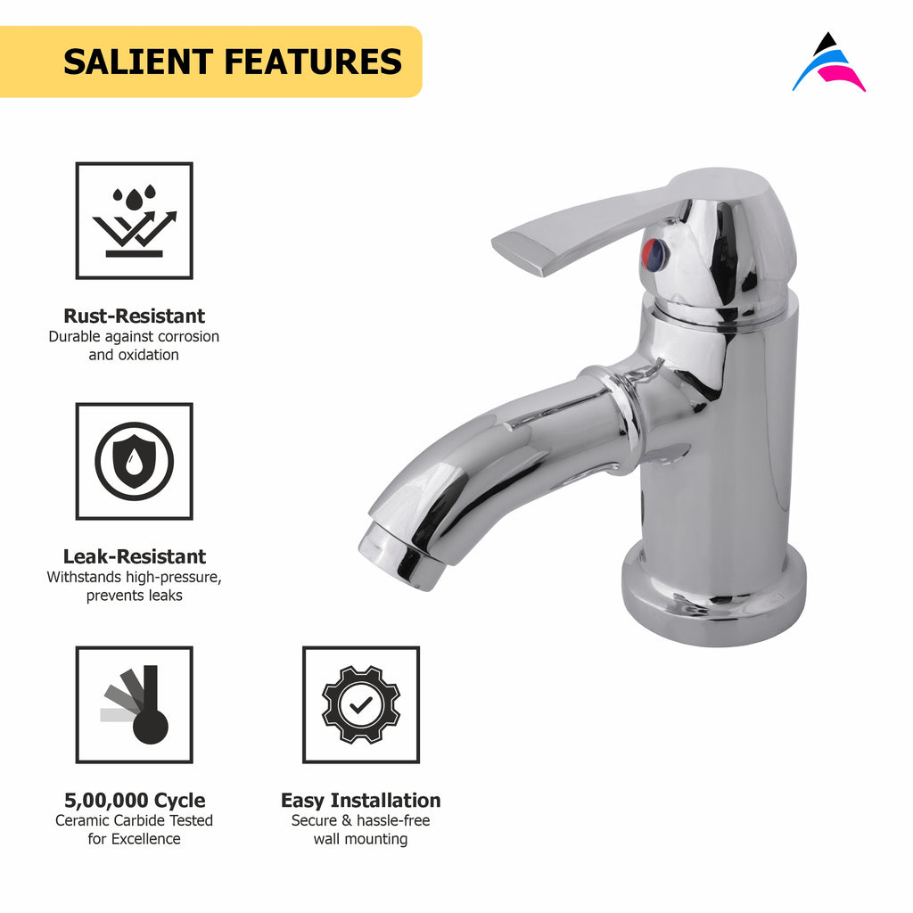 Asiatique S/L Basin Mixer with  Braided Hoses (D-009), Delta Series Premium Brass Bathroom & Kitchen Faucets