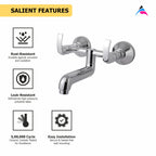 Asiatique S/L Wall Mixer Non-Telephonic Wall Mounted  (D-014), Delta Series Premium Brass Bathroom & Kitchen Faucets
