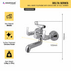 Asiatique S/L Wall Mixer Telephonic With Crutch ARR of Tele Shower  (D-016), Delta Series Premium Brass Bathroom & Kitchen Faucets