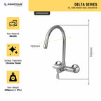 Asiatique S/L Sink Mixer Wall Mounted (D-031), Delta Series Premium Brass Bathroom & Kitchen Faucets