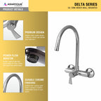 Asiatique S/L Sink Mixer Wall Mounted (D-031), Delta Series Premium Brass Bathroom & Kitchen Faucets