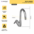 Asiatique S/L Basin Mixer Table Mounted (D-032), Delta Series Premium Brass Bathroom & Kitchen Faucets