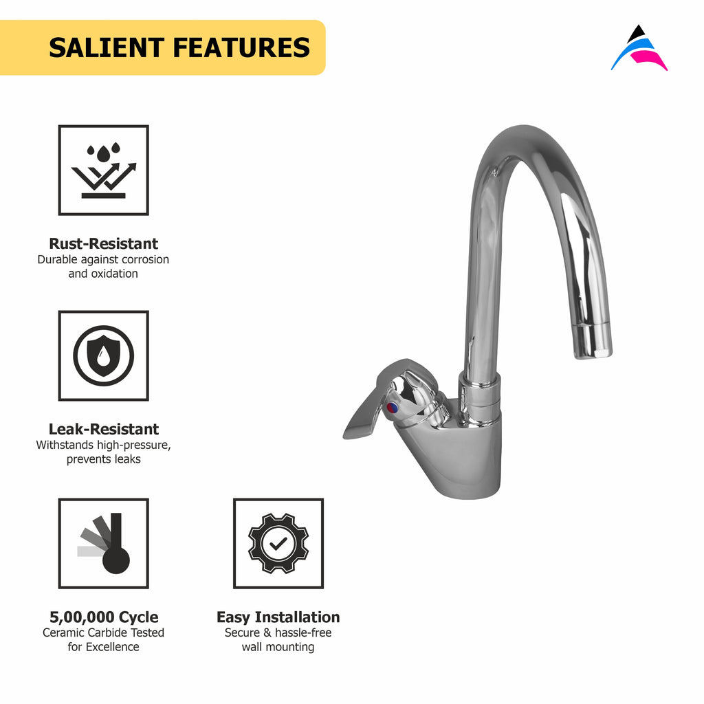 Asiatique S/L Basin Mixer Table Mounted (D-032), Delta Series Premium Brass Bathroom & Kitchen Faucets