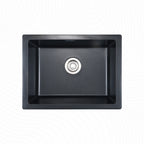 Asiatique Single Bowl Quartz Kitchen Sink (D101- IKON), Granite Finish, 304 Grade SS coupling, Slop Drain, Noise Reduction Design | 24 x 18 x 8 inches