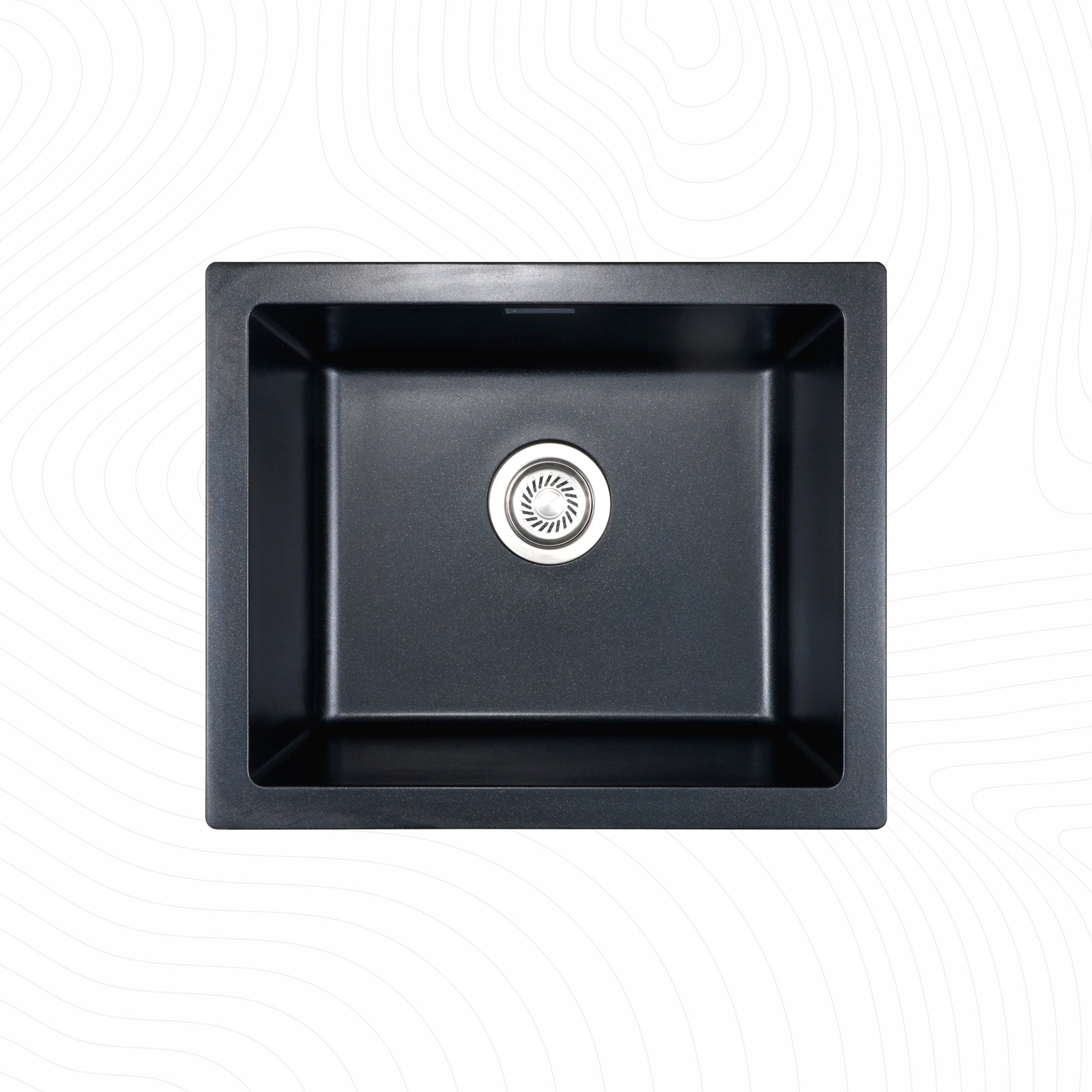 Asiatique Single Bowl Quartz Kitchen Sink (D103- ARENA), Granite Finish, 304 Grade SS coupling, Slop Drain, Noise Reduction Design | 21 x 18 x 9 inches