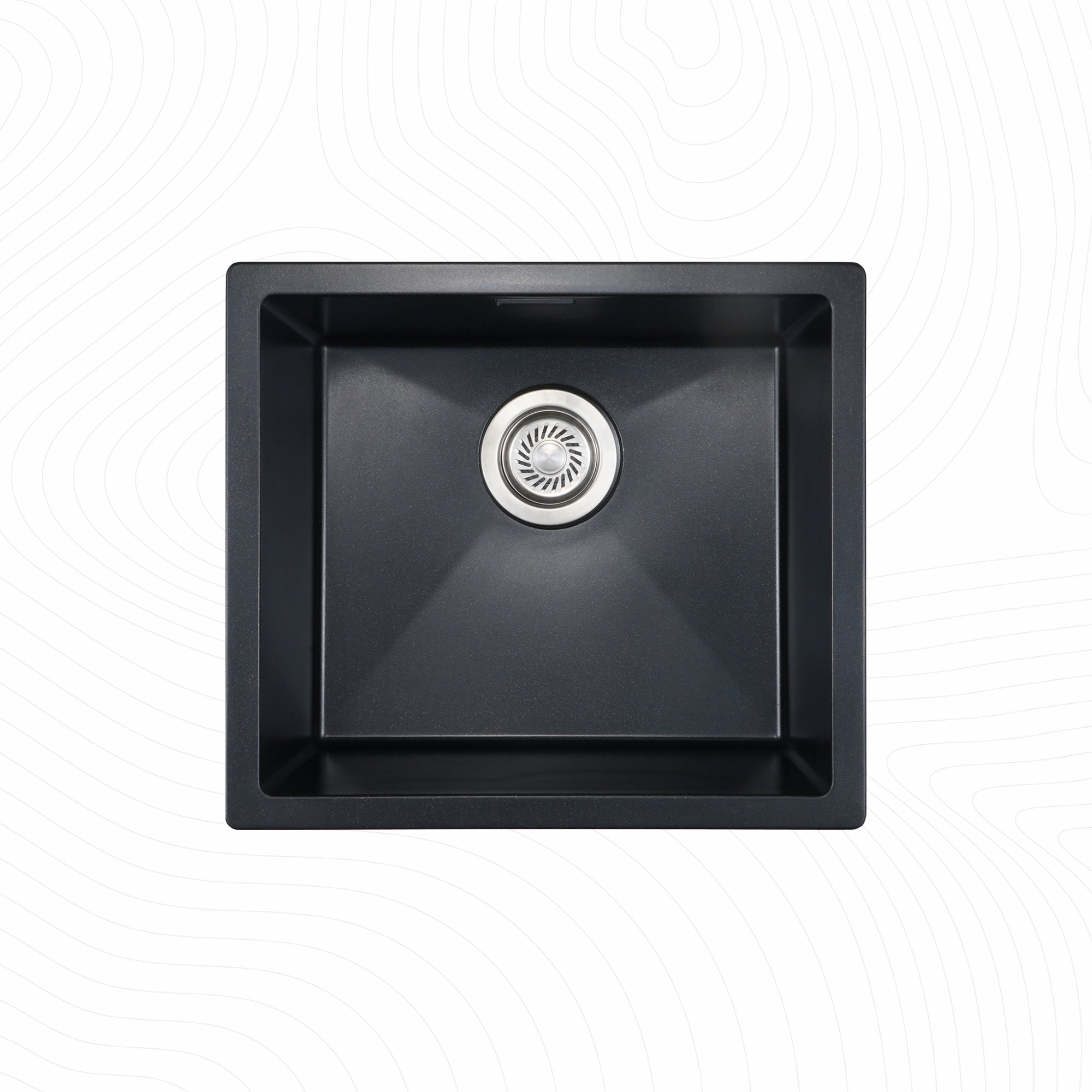 Asiatique Single Bowl Quartz Kitchen Sink (D104- LAVELLO), Granite Finish, 304 Grade SS coupling, Slop Drain, Noise Reduction Design | 18 x 16 x 8 inches