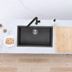 Asiatique Quartz Kitchen Sink D–106 (GOLD) | 30.5" x 18" | German Quartz Single Bowl | Top, Flush & Under Mount