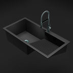 Asiatique Quartz Kitchen Sink D–403 (QUEEN) | 40" x 20" | German Quartz Single Bowl Laundry Sink | Top, Flush & Under Mount