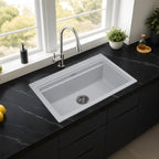 Asiatique Granite Kitchen Sink D-102 (PRECIS) | 28.5" x 19" | German Quartz Single Bowl | Top, Flush & Under Mount