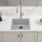 Asiatique Granite Kitchen Sink D-104 (LAVELLO) | 18" x 16" | German Quartz Single Bowl | Top, Flush & Under Mount