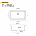 Asiatique Quartz Kitchen Sink D–106 (GOLD) | 30.5" x 18" | German Quartz Single Bowl | Top, Flush & Under Mount