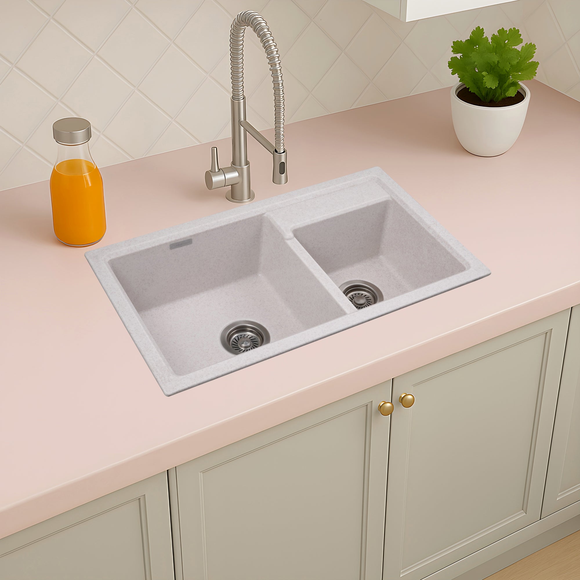 Asiatique Granite Kitchen Sink D-202 (VIENNA) | 31" x 18" | German Quartz [Single/Double] Bowl | Top, Flush & Under Mount