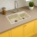 Asiatique Quartz Kitchen Sink D-202 (VIENNA) | 31" x 18" | German Quartz [Single/Double] Bowl | Top, Flush & Under Mount
