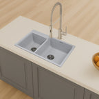 Asiatique Vision D-203 Quartz Kitchen Sink – Double Bowl | 780×485×195 mm