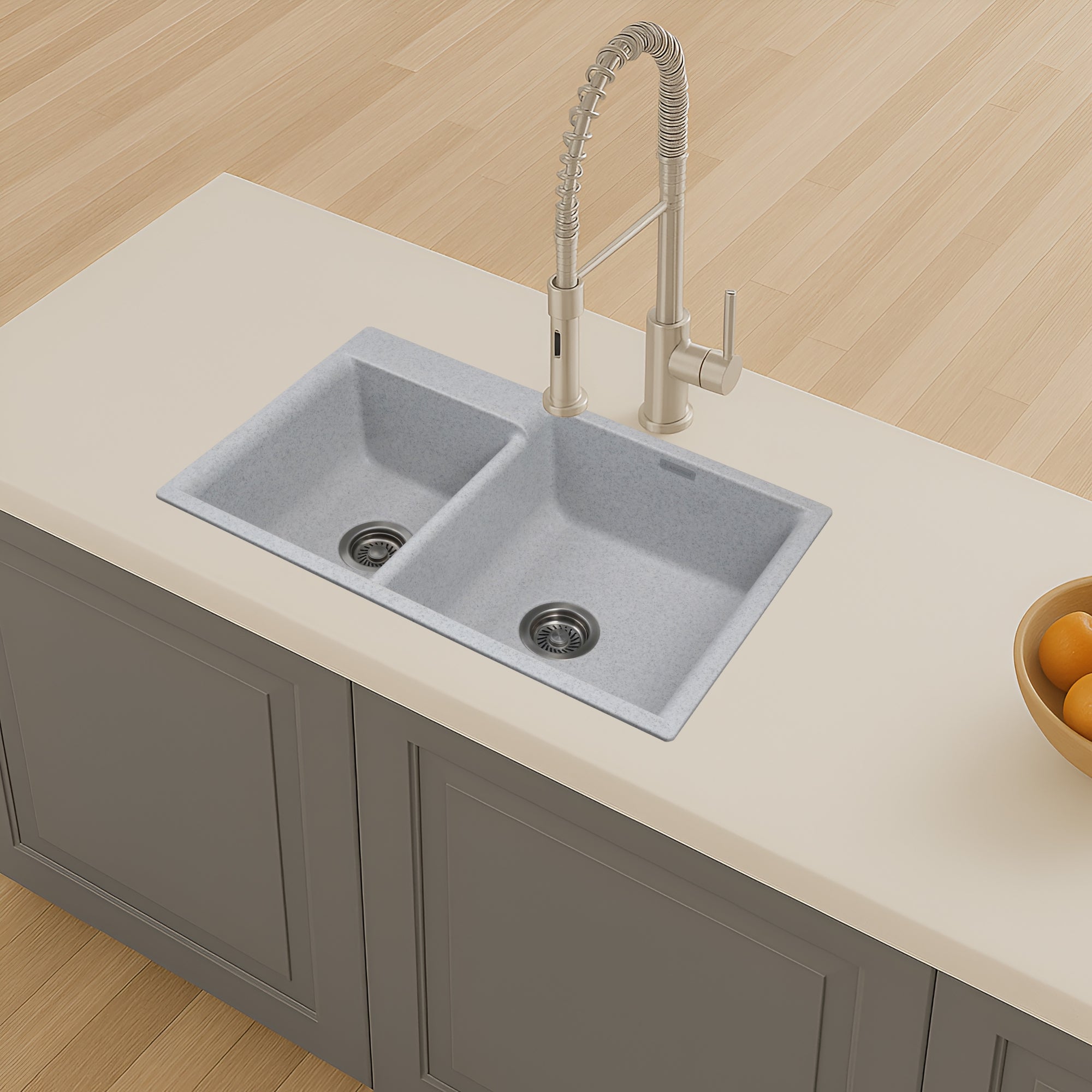 Asiatique Vision D-203 Quartz Kitchen Sink – Double Bowl | 780×485×195 mm