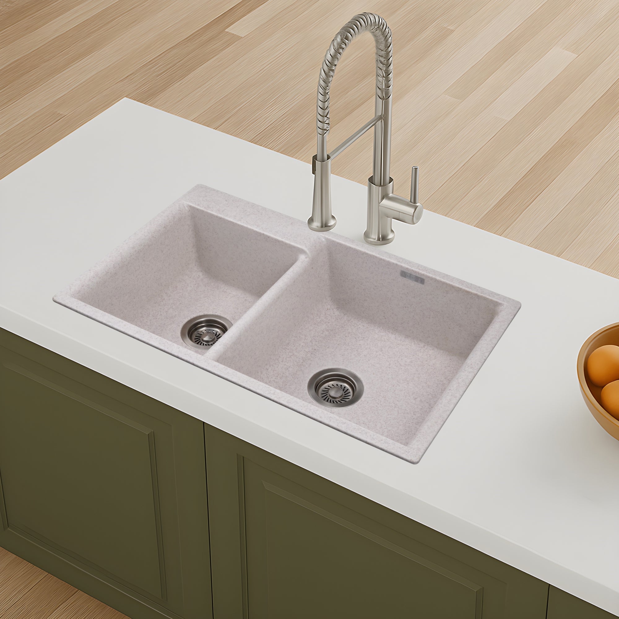 Asiatique Vision D-203 Quartz Kitchen Sink – Double Bowl | 780×485×195 mm