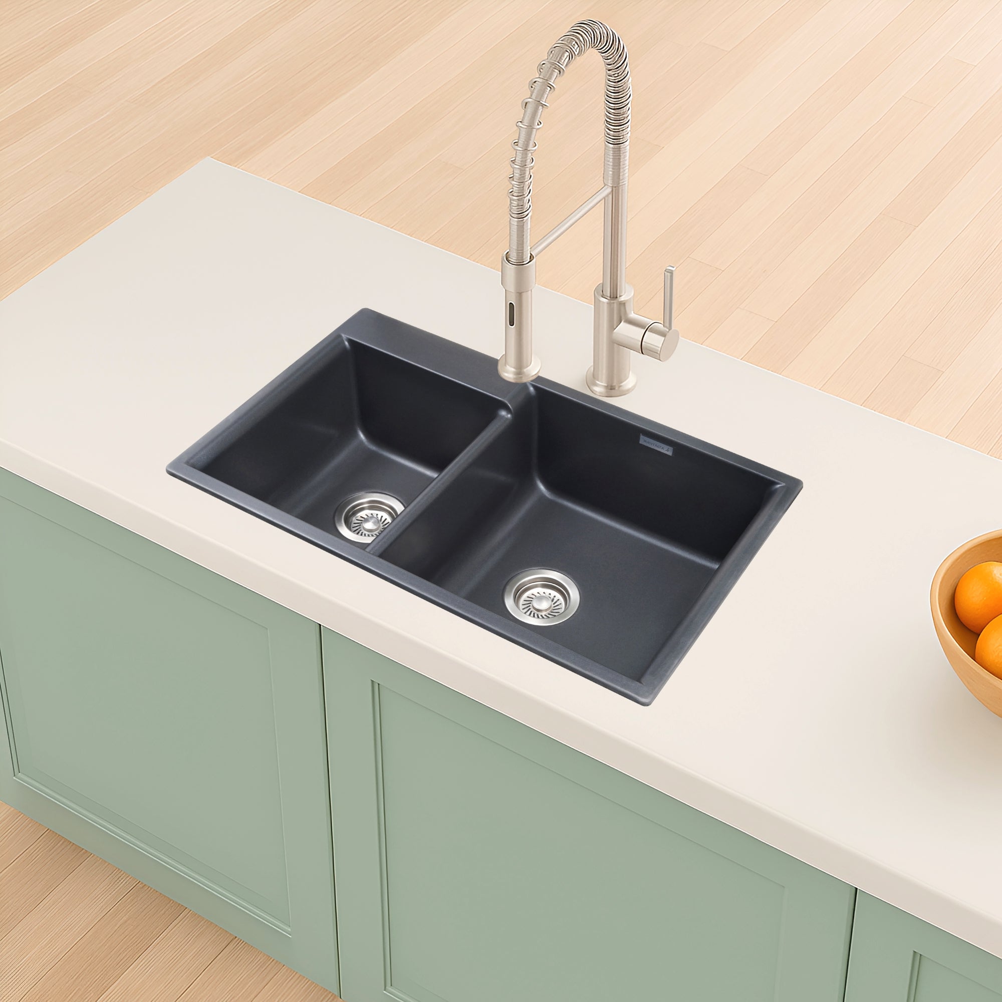 Asiatique Vision D-203 Quartz Kitchen Sink – Double Bowl | 780×485×195 mm