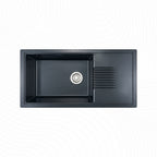 Asiatique Single Bowl with Drain Quartz Kitchen Sink (D303 - NEXA), Granite Finish, 304 Grade SS coupling, Slop Drain, Noise Reduction Design | 36 x 18 x 8 inches