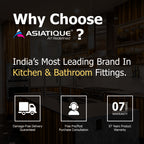 Asiatique Double Bowl with Drain Quartz Kitchen Sink (D501 - LEXA), Granite Finish, 304 Grade SS coupling, Slop Drain, Noise Reduction Design | 45 x 19.5 x 8 inches