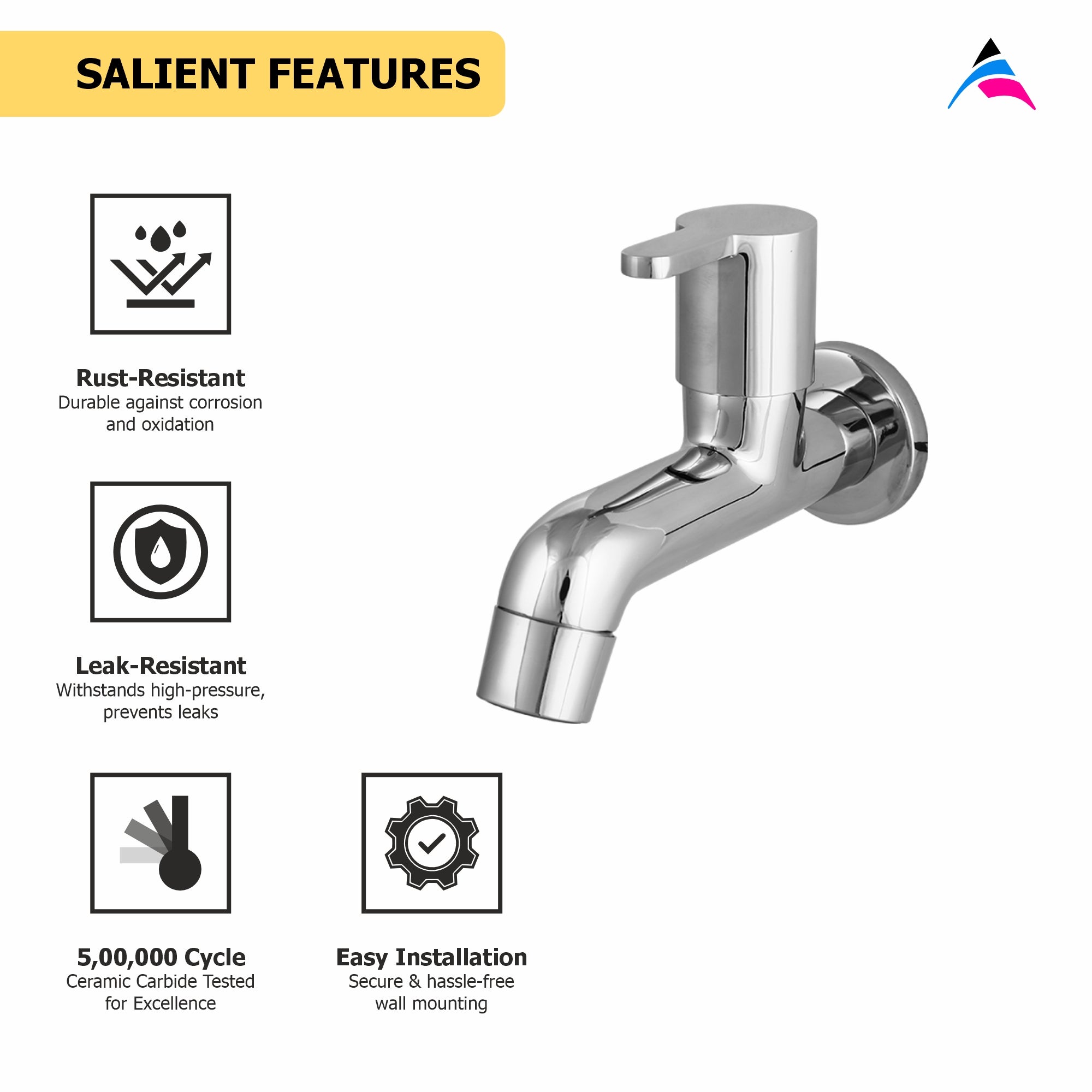 Asiatique Bib Cock Long Body (ER-004), EARTH Series Bathroom & Kitchen Faucets | Durable Modern Tap Collection