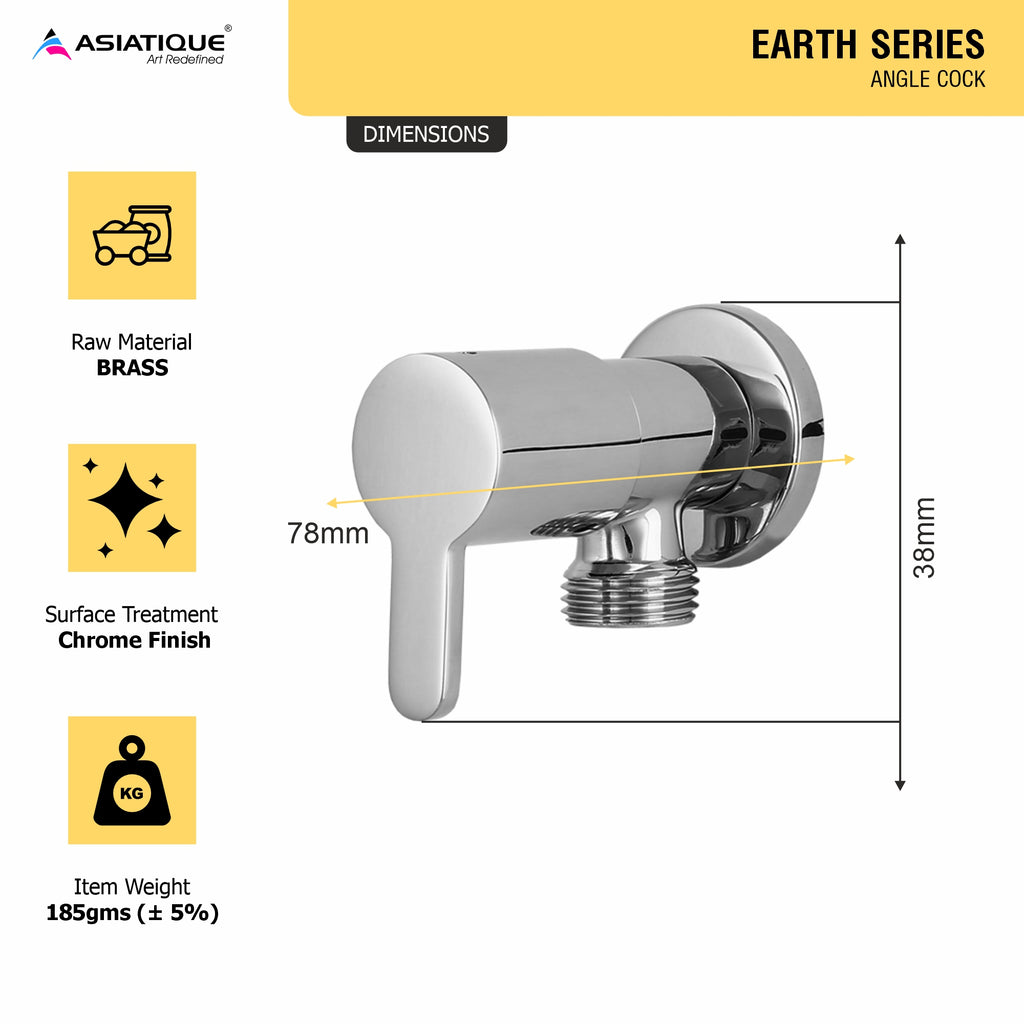 Asiatique Angle Cock (ER-005), EARTH Series Bathroom & Kitchen Faucets | Durable Modern Tap Collection