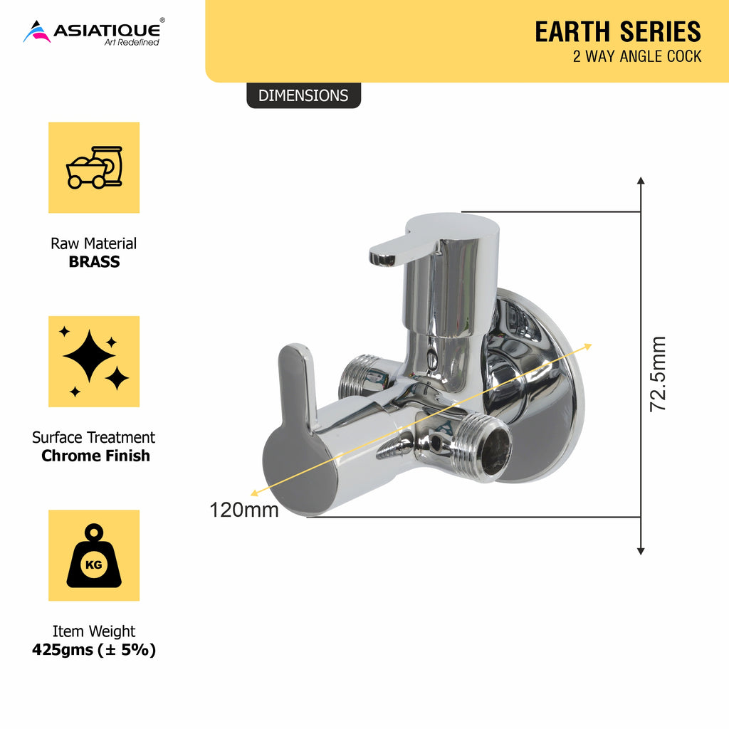 Asiatique 2 Way Angle Cock (ER-005TW), EARTH Series Bathroom & Kitchen Faucets | Durable Modern Tap Collection