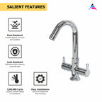 Asiatique C/H Basin Mixer ‘J’ Spout (ER-011), EARTH Series Bathroom & Kitchen Faucets | Durable Modern Tap Collection