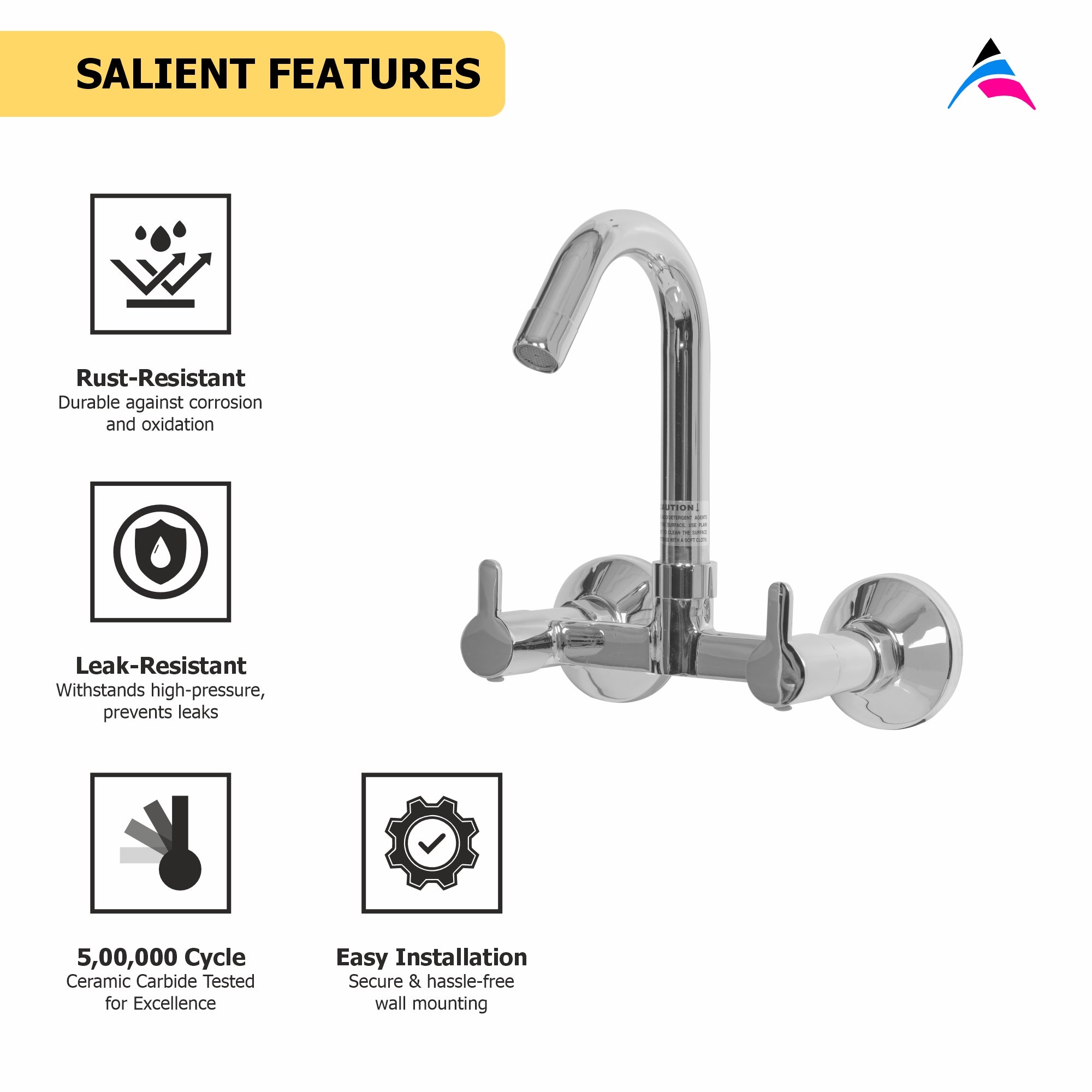 Asiatique Sink Mixer ‘J’ Spout (ER-013), EARTH Series Bathroom & Kitchen Faucets | Durable Modern Tap Collection