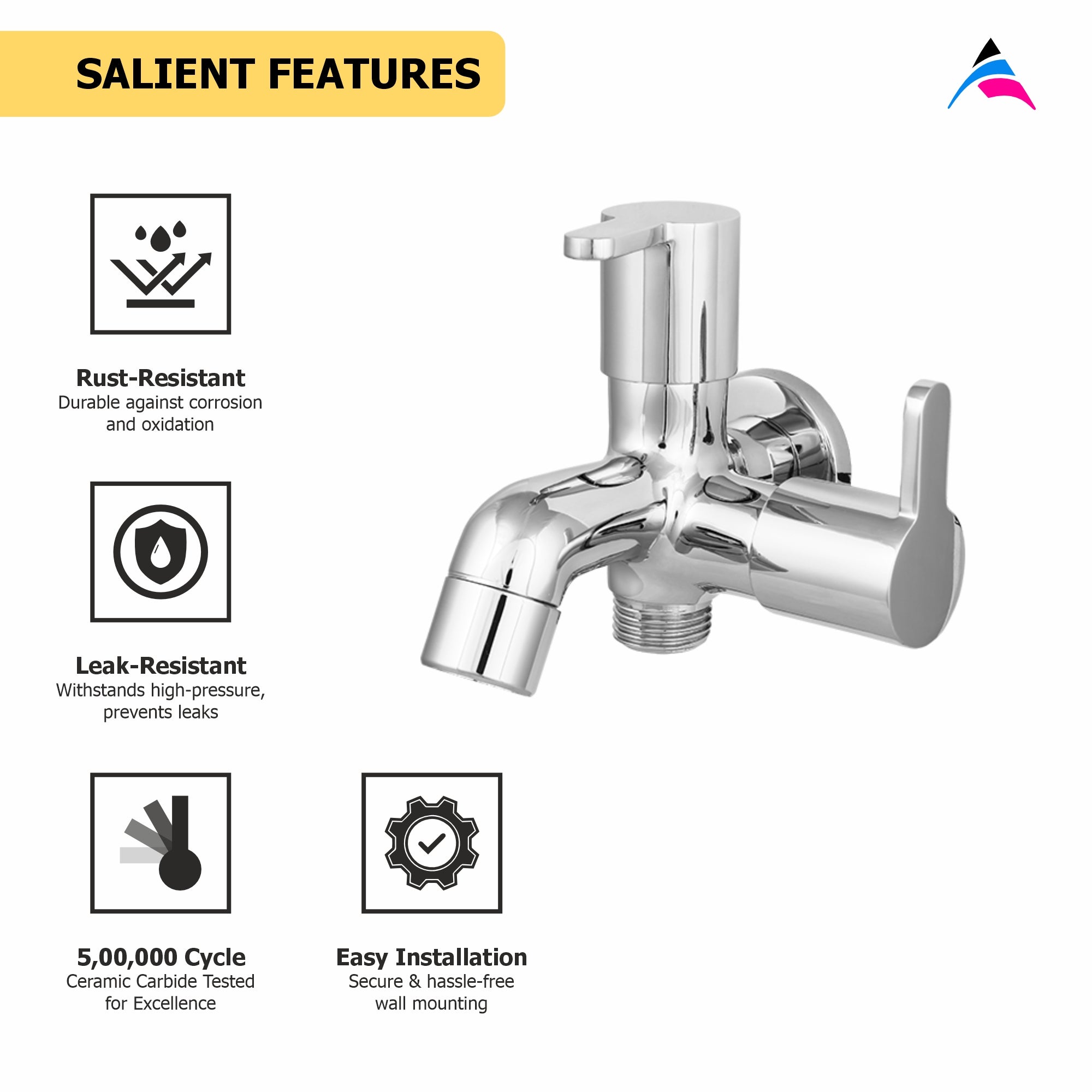 Asiatique 2 in 1 Bib Cock (ER-015), EARTH Series Bathroom & Kitchen Faucets | Durable Modern Tap Collection