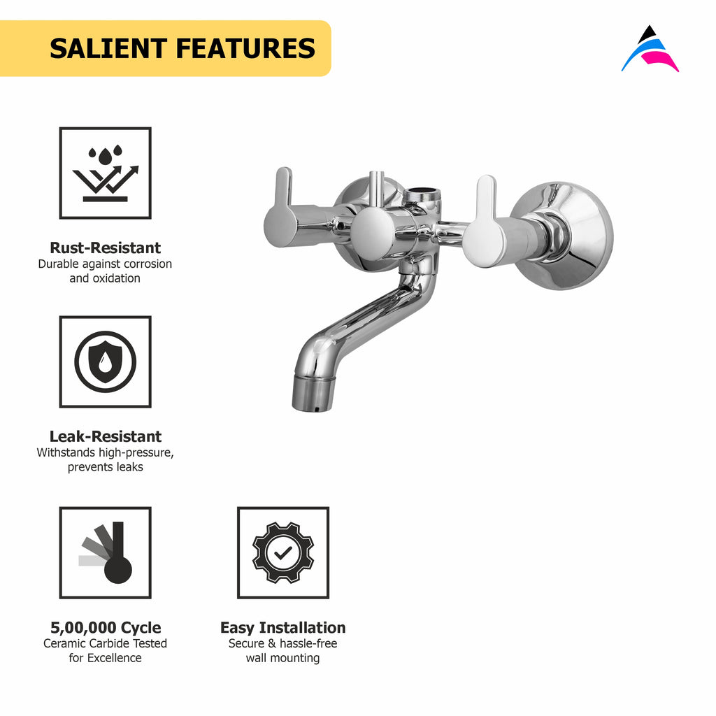 Asiatique 2 in 1 Wall Mixer Only (ER-017), EARTH Series Bathroom & Kitchen Faucets | Durable Modern Tap Collection
