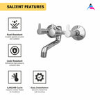 Asiatique 2 in 1 Wall Mixer Only (ER-017), EARTH Series Bathroom & Kitchen Faucets | Durable Modern Tap Collection