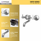 Asiatique 2 in 1 Wall Mixer Only (ER-017), EARTH Series Bathroom & Kitchen Faucets | Durable Modern Tap Collection