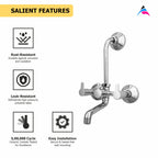 Asiatique Wall Mixer With ‘L’ Bend (ER-017L), EARTH Series Bathroom & Kitchen Faucets | Durable Modern Tap Collection