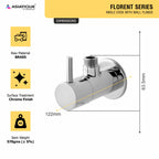 Asiatique Angle Cock With Wall Flange (F-005), Florent Premium Brass Bathroom & Kitchen Faucet Collection, Chrome Finish Mixer, Pillar Cock & Wall Mounted Tap