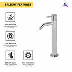 Asiatique Pillar Cock With Extension Body (F-023), Florent Premium Brass Bathroom & Kitchen Faucet Collection, Chrome Finish Mixer, Pillar Cock & Wall Mounted Tap