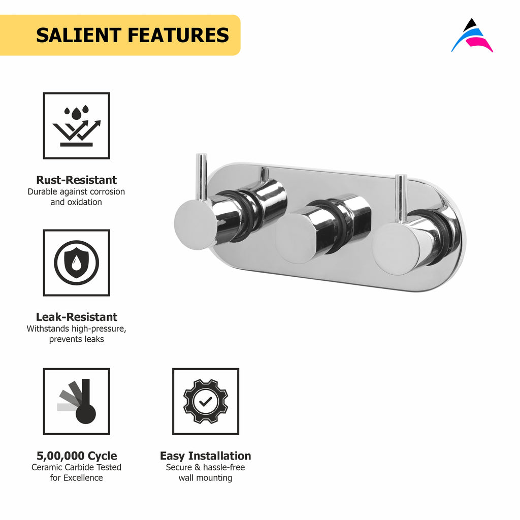 Asiatique Con. Wall Mixer Upper Part (F-029U), Florent Premium Brass Bathroom & Kitchen Faucet Collection, Chrome Finish Mixer, Pillar Cock & Wall Mounted Tap