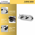 Asiatique Con. Wall Mixer Upper Part (F-029U), Florent Premium Brass Bathroom & Kitchen Faucet Collection, Chrome Finish Mixer, Pillar Cock & Wall Mounted Tap