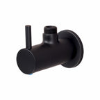Asiatique Angle Cock With Wall Flange (FB-005 M) | Premium Black Brass Bathroom & Kitchen Fittings | Florent Brush Black Series