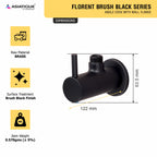 Asiatique Angle Cock With Wall Flange (FB-005 M) | Premium Black Brass Bathroom & Kitchen Fittings | Florent Brush Black Series