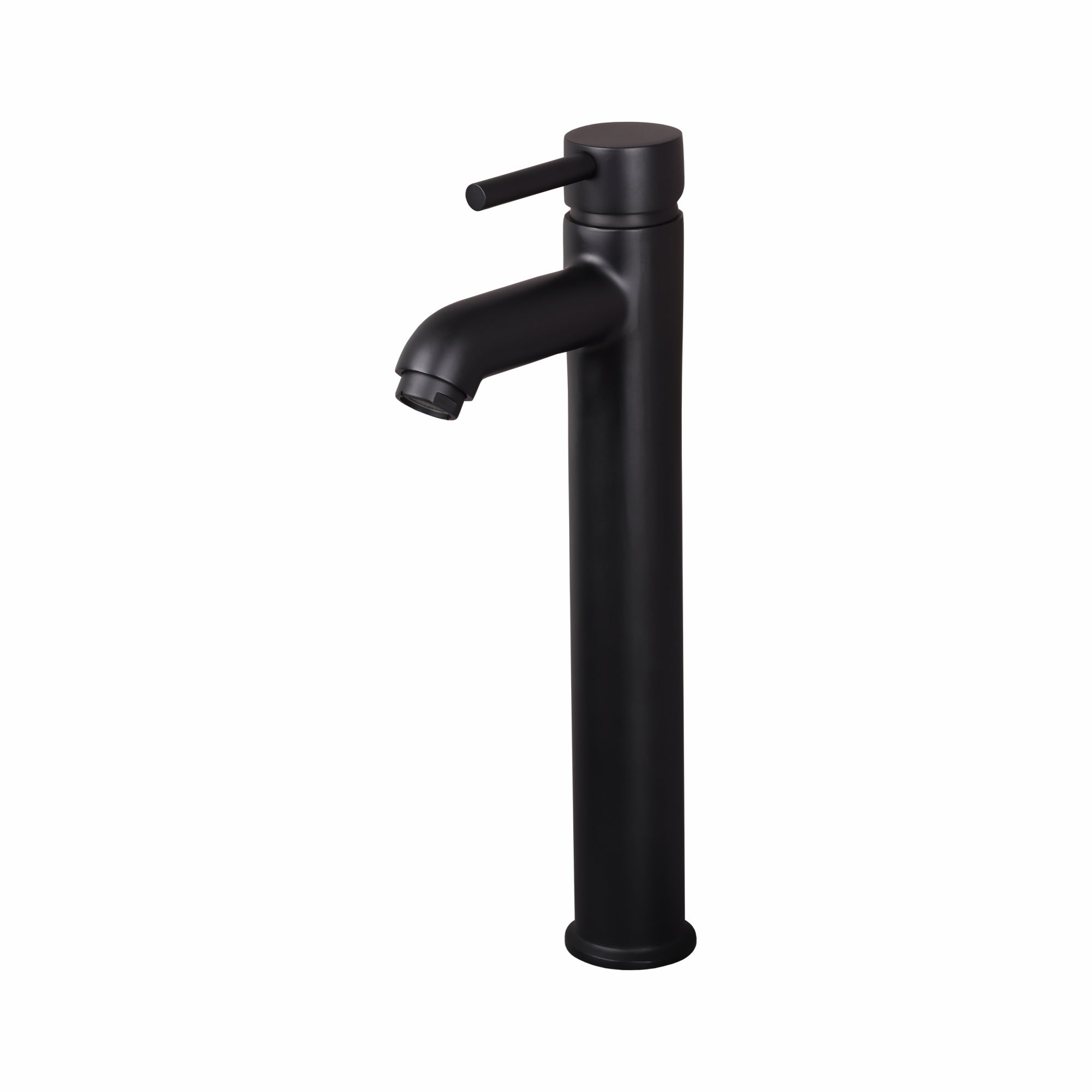 Asiatique S/L Basin Mixer With Extended Body With Braided Hoses (FB-009EX M) | Premium Black Brass Bathroom & Kitchen Fittings | Florent Brush Black Series