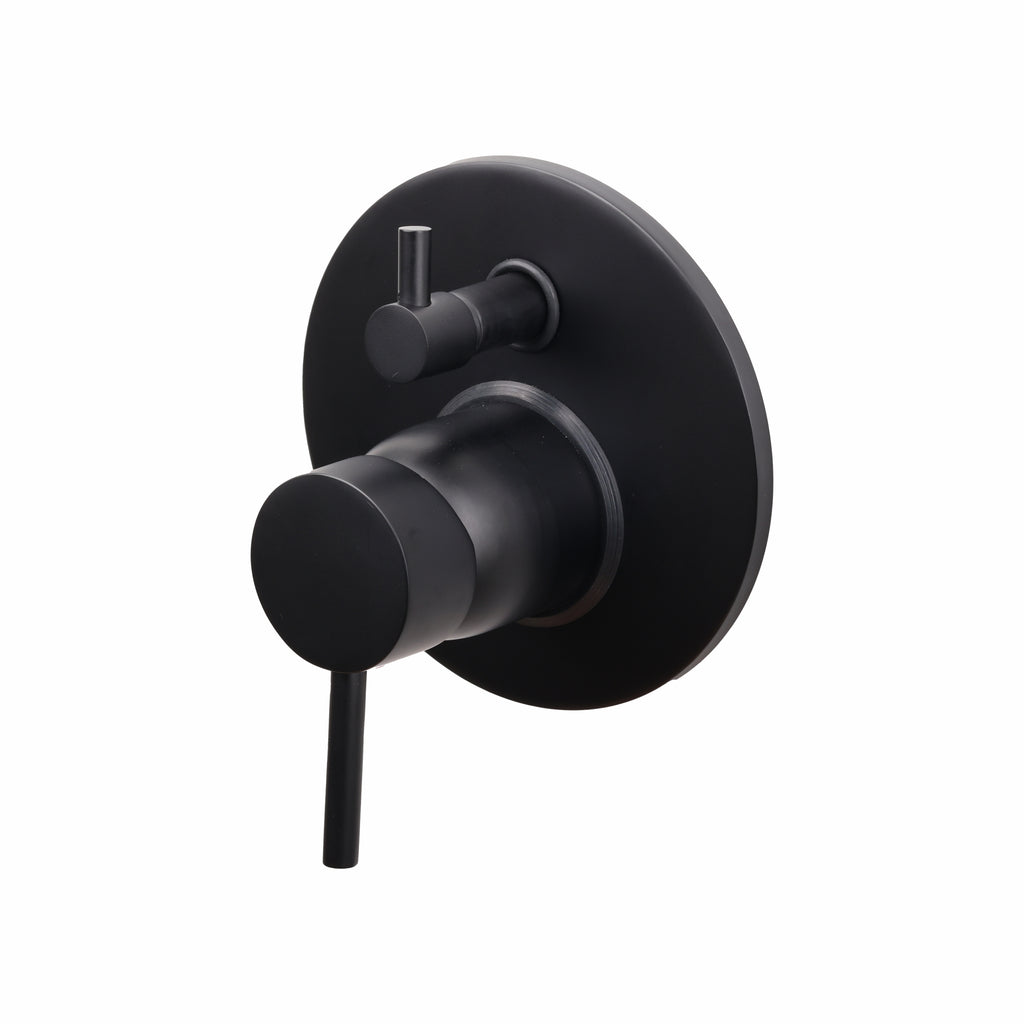 Asiatique S/L Div. Upper Parts Handle, Button & Plate (FB-024 M) | Premium Black Brass Bathroom & Kitchen Fittings | Florent Brush Black Series