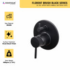 Asiatique S/L Div. Upper Parts Handle, Button & Plate (FB-024 M) | Premium Black Brass Bathroom & Kitchen Fittings | Florent Brush Black Series