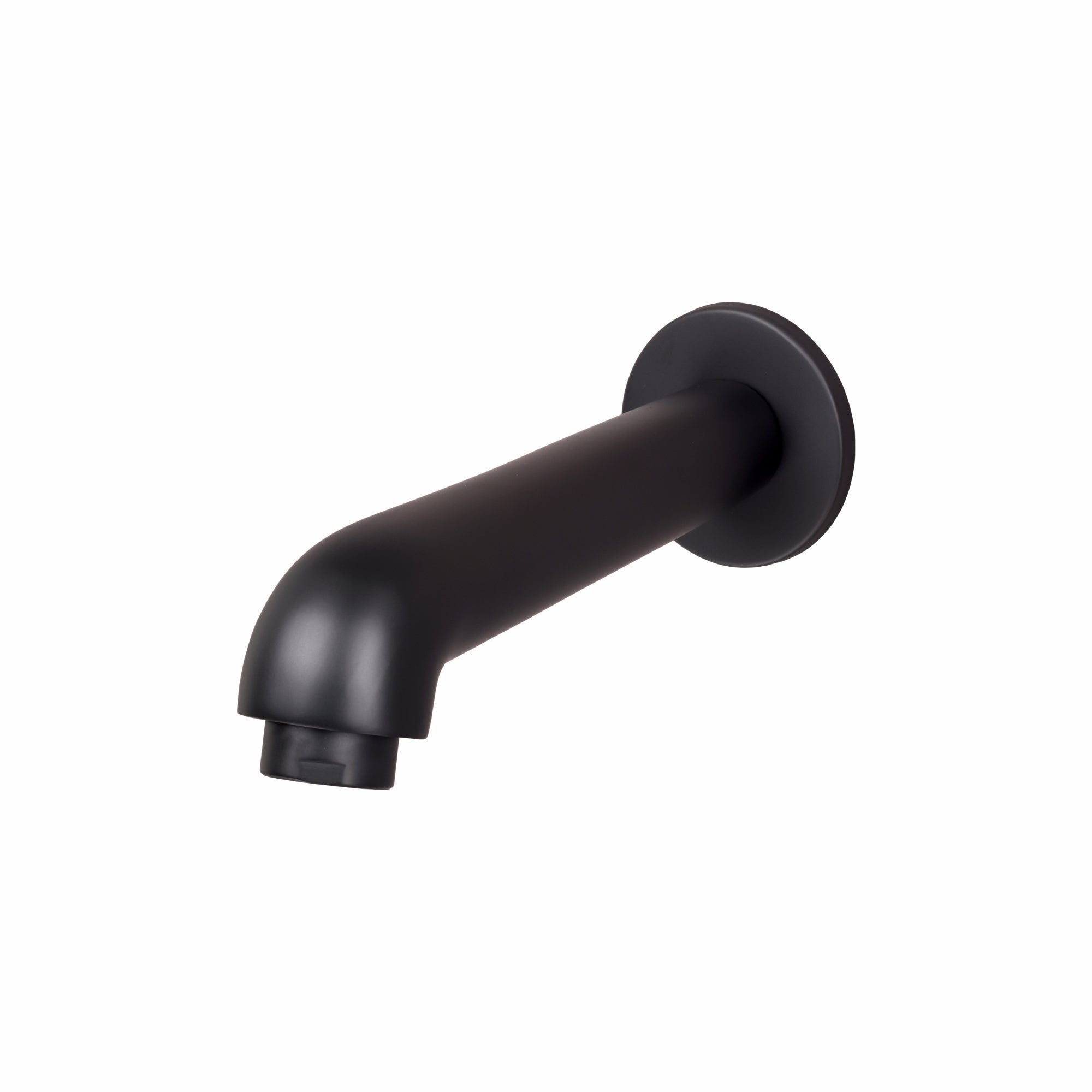 Asiatique Div. Plain Spout With Wall Flange (FB-025 M) | Premium Black Brass Bathroom & Kitchen Fittings | Florent Brush Black Series