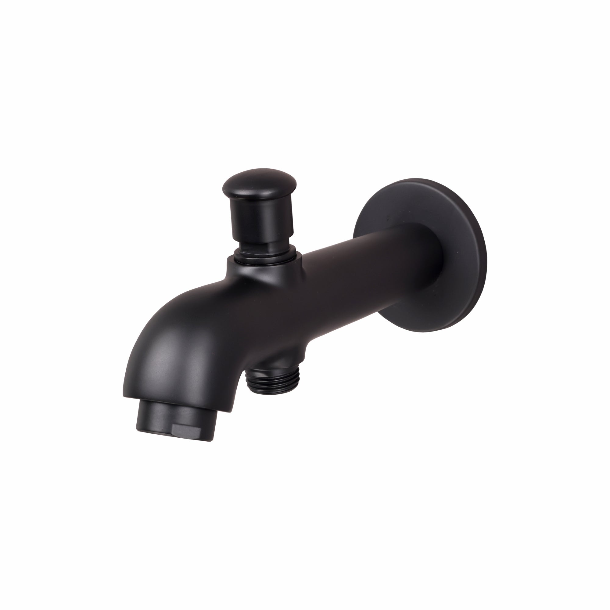 Asiatique Div. Tipon Spout With Wall Flange (FB-026 M) | Premium Black Brass Bathroom & Kitchen Fittings | Florent Brush Black Series