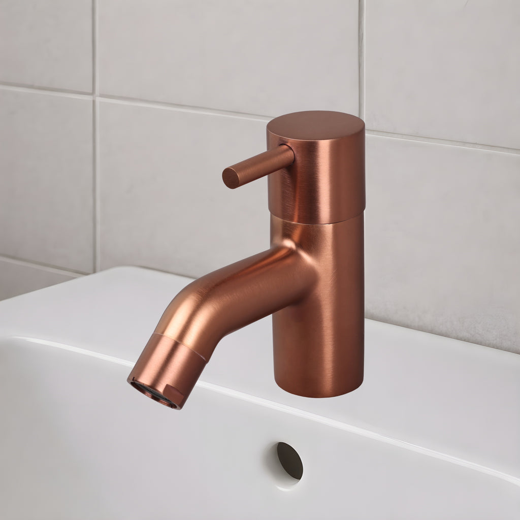 Asiatique Pillar Cock (FRG-000 M) | Premium Rose Gold Bathroom Fittings | Florent Brush Rose Gold Series