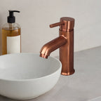 Asiatique S/L Basin Mixer With Braided Hoses (FRG-009 M) | Premium Rose Gold Bathroom Fittings | Florent Brush Rose Gold Series