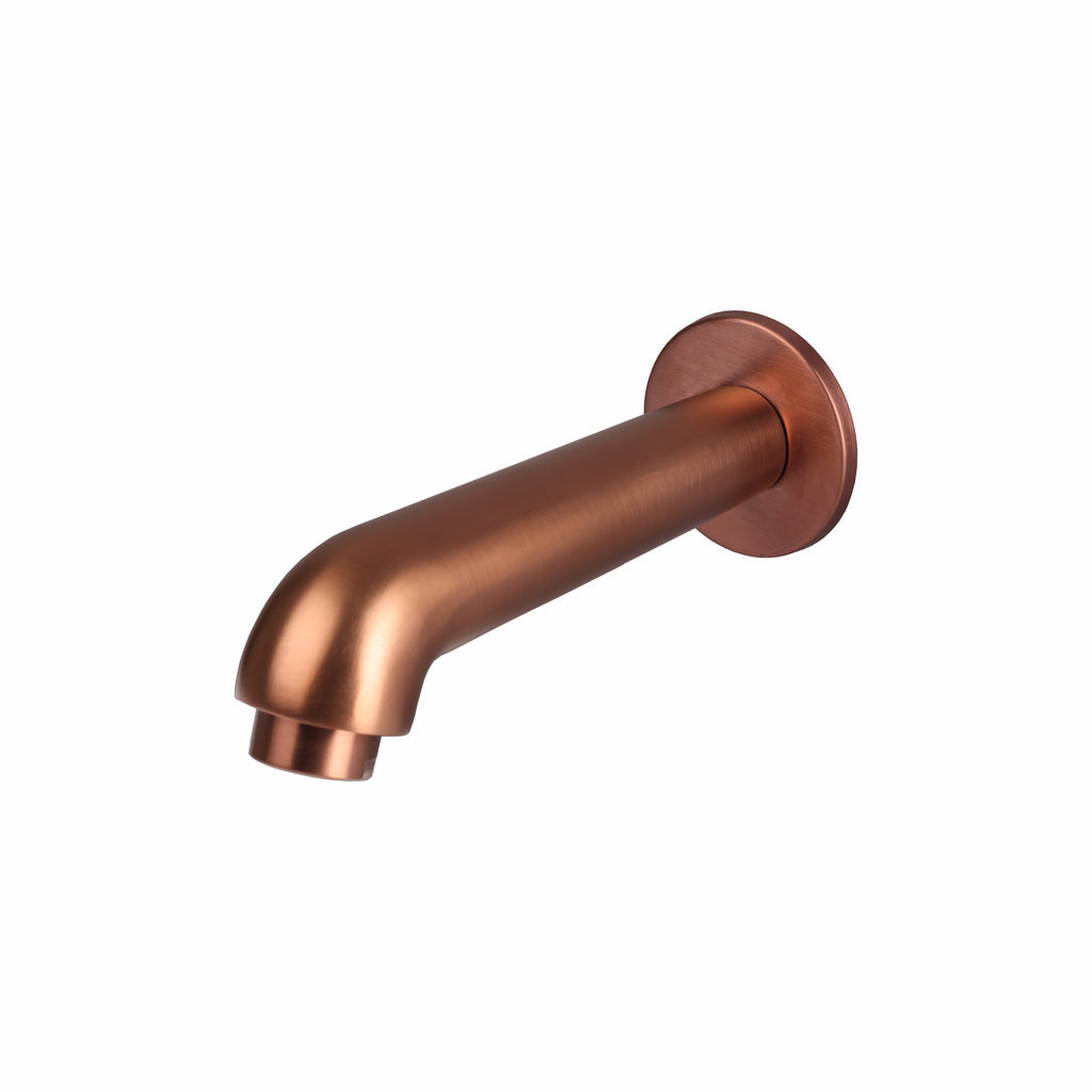 Asiatique Div. Plain Spout With Wall Flange (FRG-025 M) | Premium Rose Gold Bathroom Fittings | Florent Brush Rose Gold Series