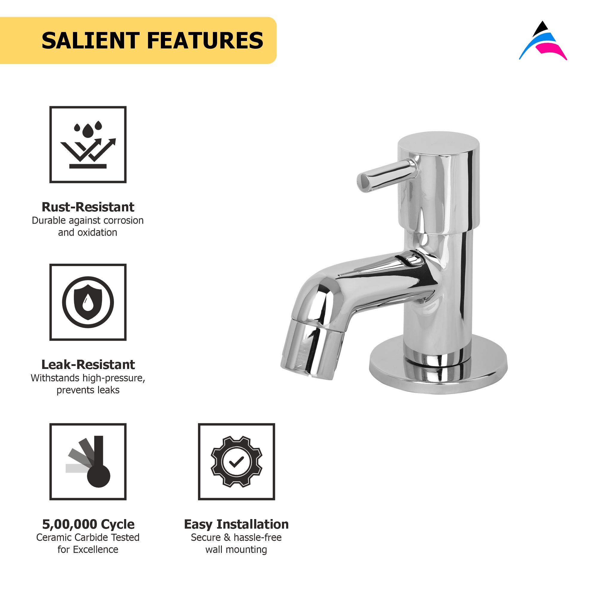 Asiatique Pillar Cock (G-000), Gem Series Bathroom & Kitchen Faucets | Premium Modern Tap Collection